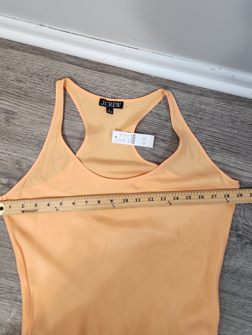 J.Crew Peach Slip Dress Sz 8 NWT Maxi 90s Minimalist Quiet Luxury Racerback - Picture 6 of 15